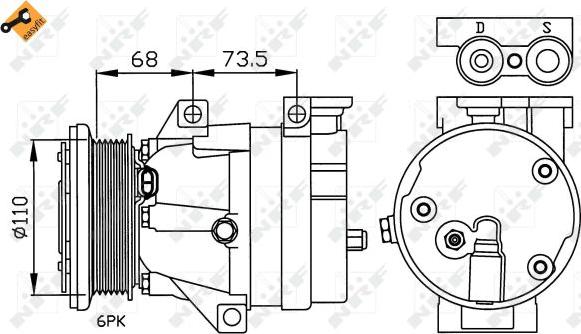 NRF 32201 - Компресор, климатизация vvparts.bg