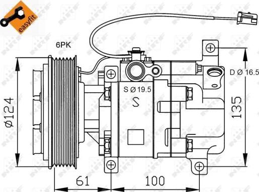 NRF 32233 - Компресор, климатизация vvparts.bg