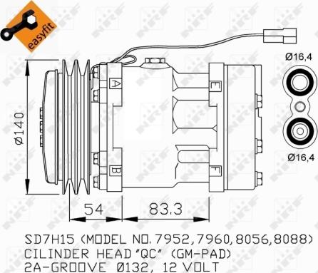 NRF 32274 - Компресор, климатизация vvparts.bg