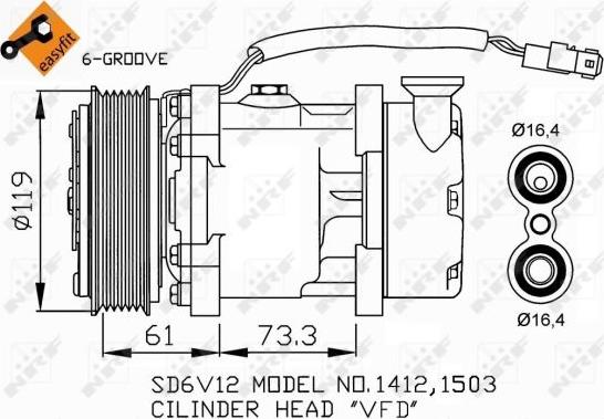 NRF 32275 - Компресор, климатизация vvparts.bg