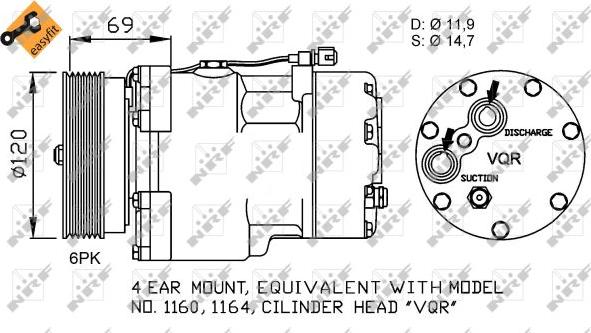 NRF 32748 - Компресор, климатизация vvparts.bg