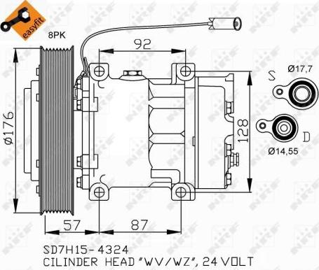 NRF 32700 - Компресор, климатизация vvparts.bg