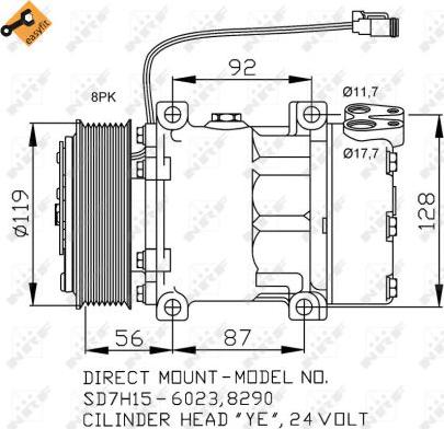 NRF 32703 - Компресор, климатизация vvparts.bg