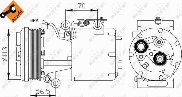 NRF 32722 - Компресор, климатизация vvparts.bg