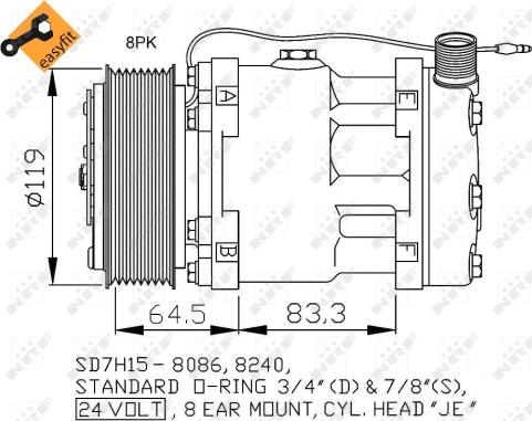 NRF 32770 - Компресор, климатизация vvparts.bg