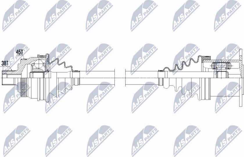 NTY NPW-AU-007 - Полуоска vvparts.bg