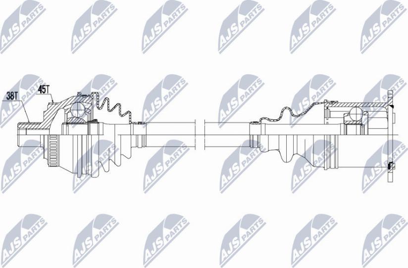 NTY NPW-AU-017 - Полуоска vvparts.bg