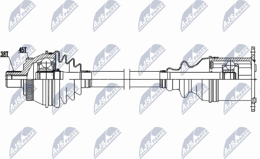 NTY NPW-AU-038 - Полуоска vvparts.bg