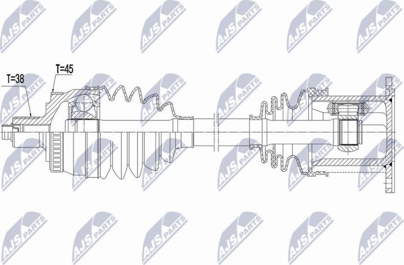 NTY NPW-AU-029 - Полуоска vvparts.bg