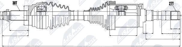 NTY NPW-BM-016 - Полуоска vvparts.bg