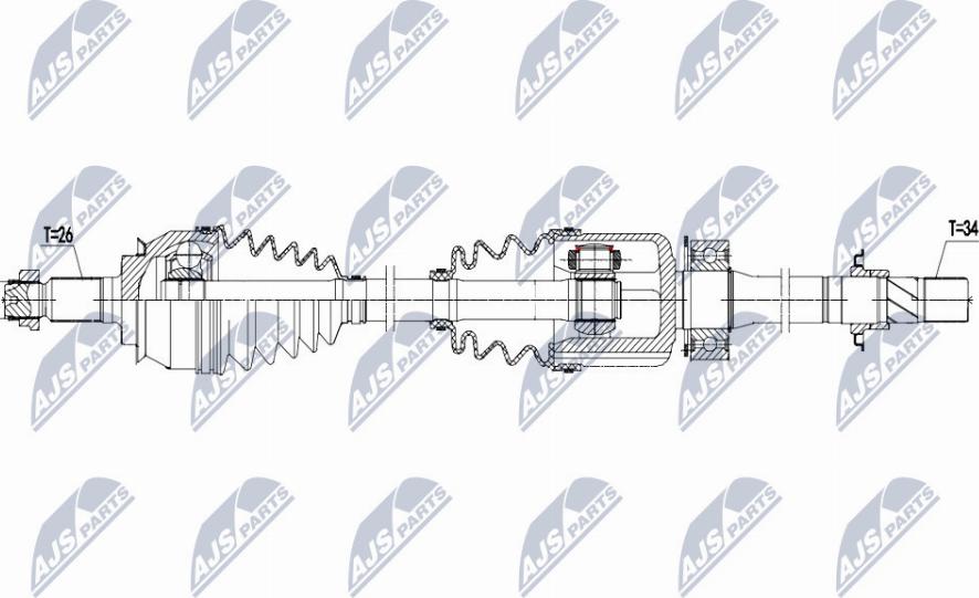 NTY NPW-BM-156 - Полуоска vvparts.bg