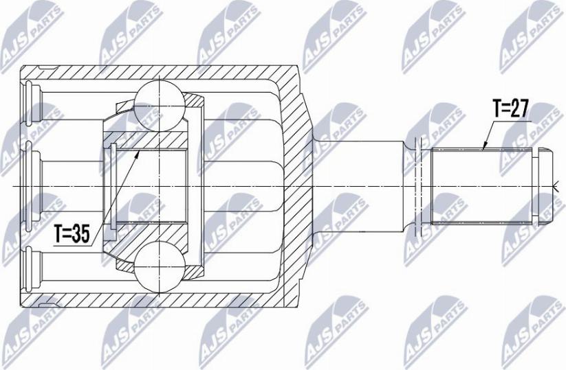 NTY NPW-CH-028 - Каре комплект, полуоска vvparts.bg