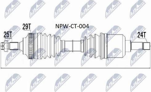 NTY NPW-CT-004 - Полуоска vvparts.bg