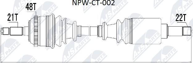 NTY NPW-CT-002 - Полуоска vvparts.bg