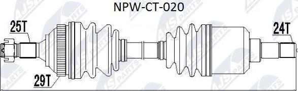 NTY NPW-CT-020 - Полуоска vvparts.bg