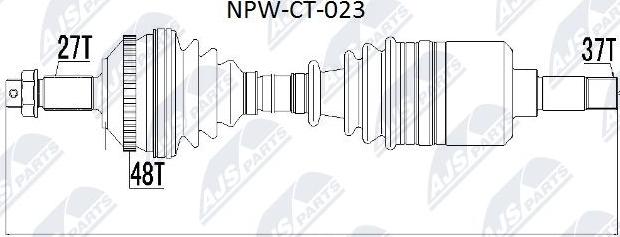 NTY NPW-CT-023 - Полуоска vvparts.bg