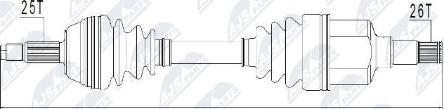 NTY NPW-FR-040 - Полуоска vvparts.bg