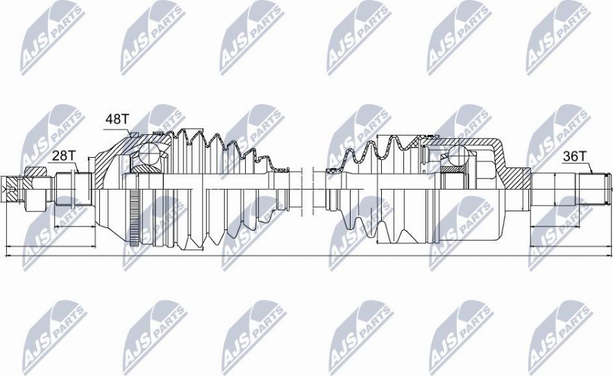 NTY NPW-FR-042 - Полуоска vvparts.bg