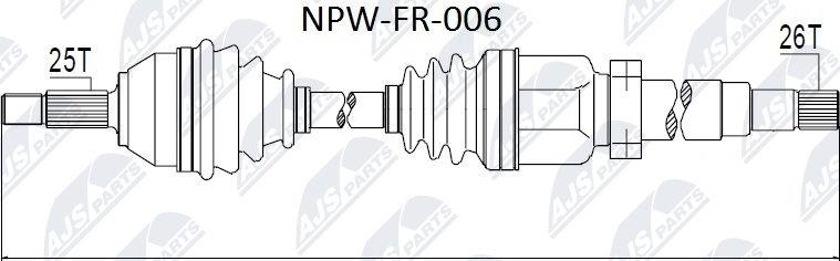 NTY NPW-FR-006 - Полуоска vvparts.bg