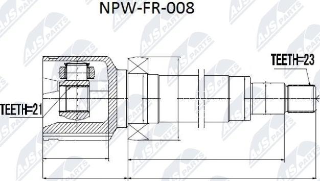 NTY NPW-FR-008 - Каре комплект, полуоска vvparts.bg