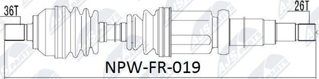 NTY NPW-FR-019 - Полуоска vvparts.bg