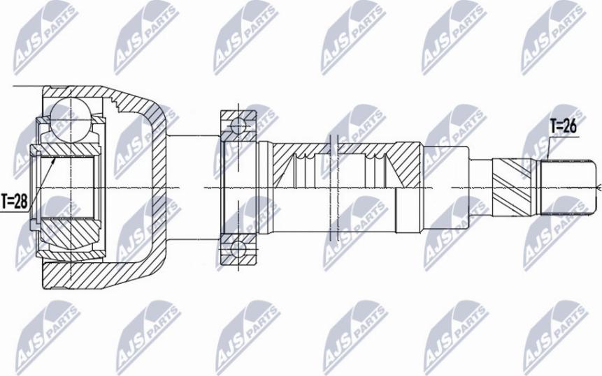 NTY NPW-FR-081 - Каре комплект, полуоска vvparts.bg