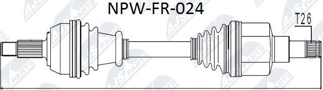 NTY NPW-FR-024 - Полуоска vvparts.bg