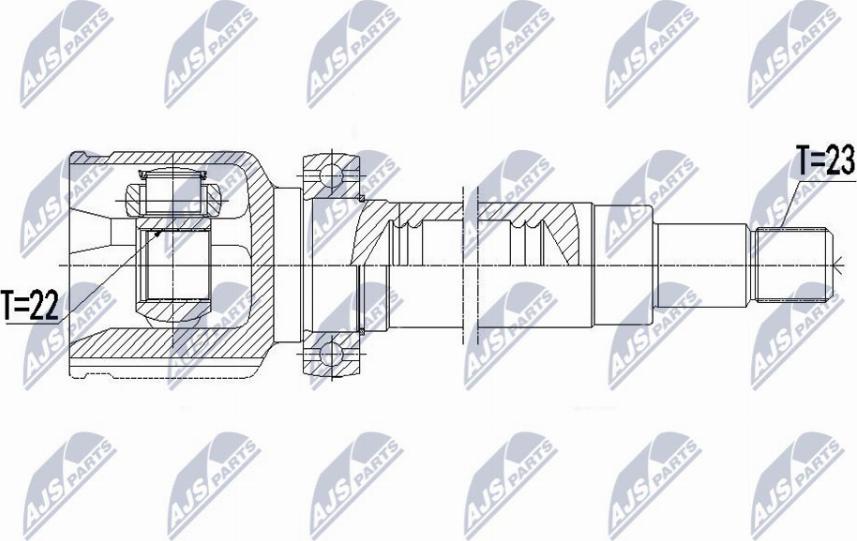 NTY NPW-FR-114 - Каре комплект, полуоска vvparts.bg