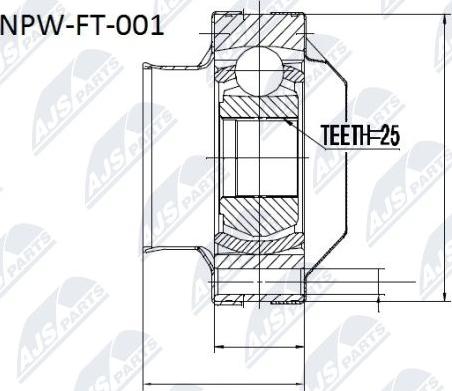 NTY NPW-FT-001 - Каре комплект, полуоска vvparts.bg