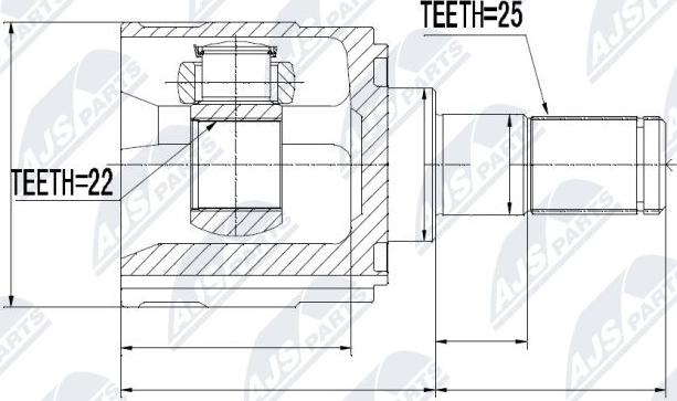 NTY NPW-KA-318 - Каре комплект, полуоска vvparts.bg