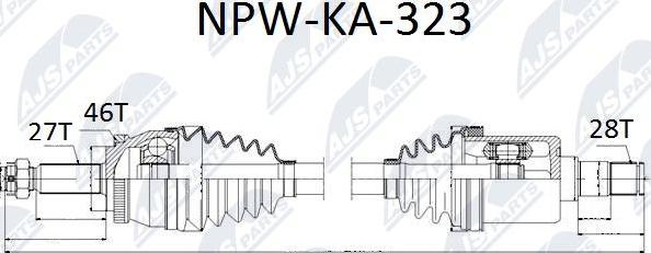 NTY NPW-KA-323 - Полуоска vvparts.bg
