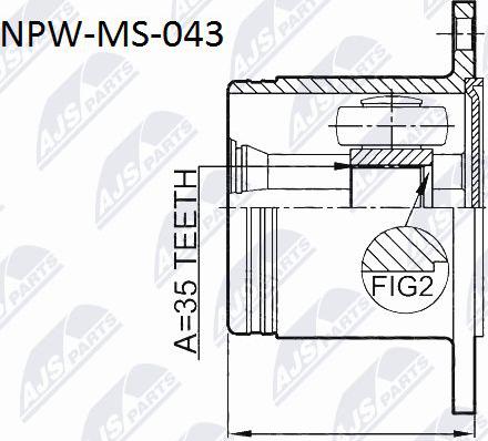 NTY NPW-MS-043 - Каре комплект, полуоска vvparts.bg