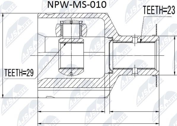 NTY NPW-MS-010 - Каре комплект, полуоска vvparts.bg