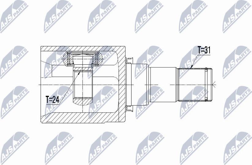 NTY NPW-MZ-049 - Каре комплект, полуоска vvparts.bg