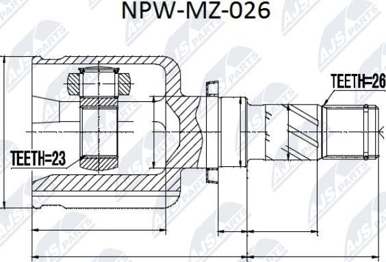 NTY NPW-MZ-026 - Каре комплект, полуоска vvparts.bg