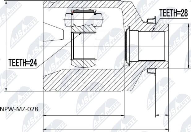 NTY NPW-MZ-028 - Каре комплект, полуоска vvparts.bg