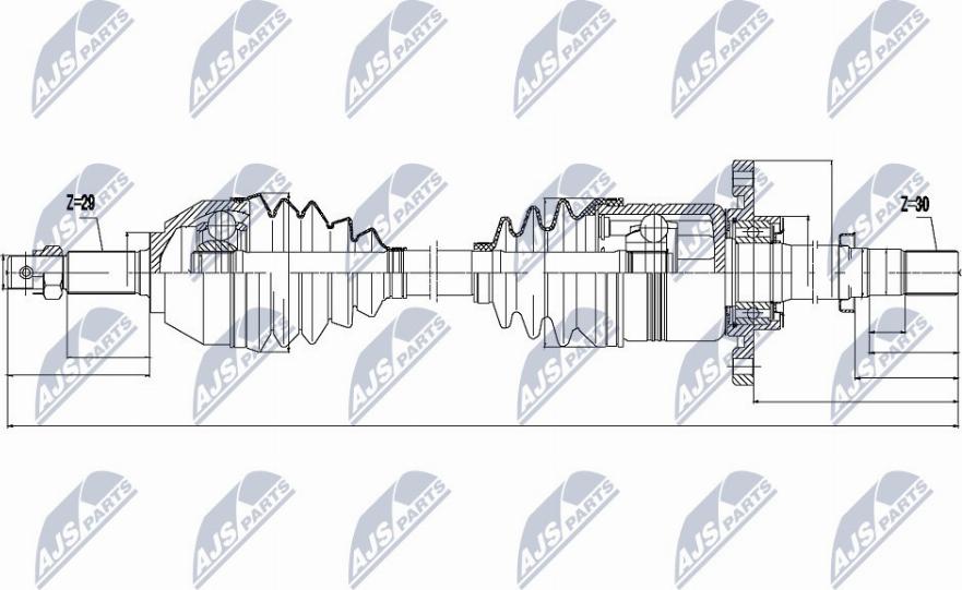 NTY NPW-NS-049 - Полуоска vvparts.bg