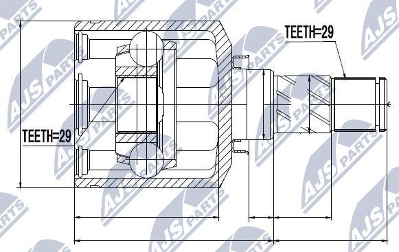 NTY NPW-NS-044 - Каре комплект, полуоска vvparts.bg