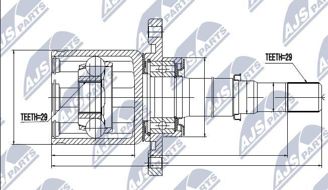 NTY NPW-NS-046 - Каре комплект, полуоска vvparts.bg