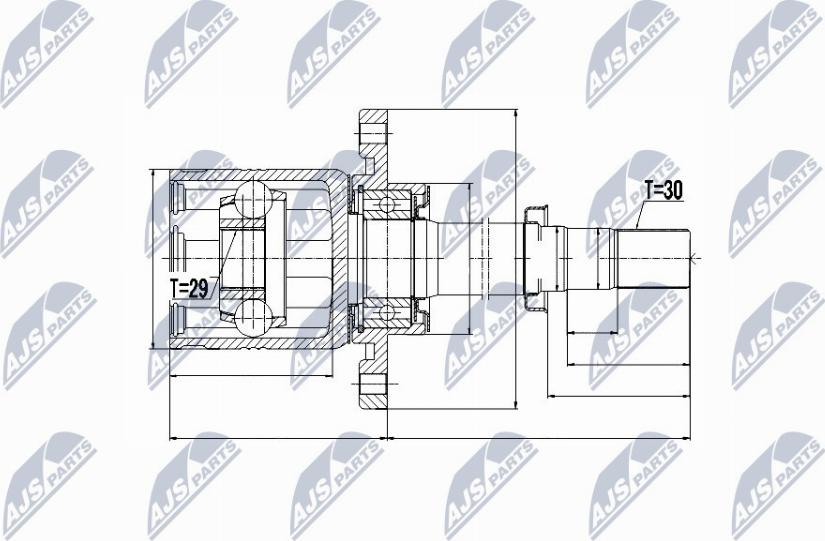 NTY NPW-NS-051 - Каре комплект, полуоска vvparts.bg