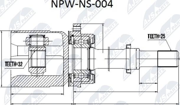 NTY NPW-NS-004 - Каре комплект, полуоска vvparts.bg
