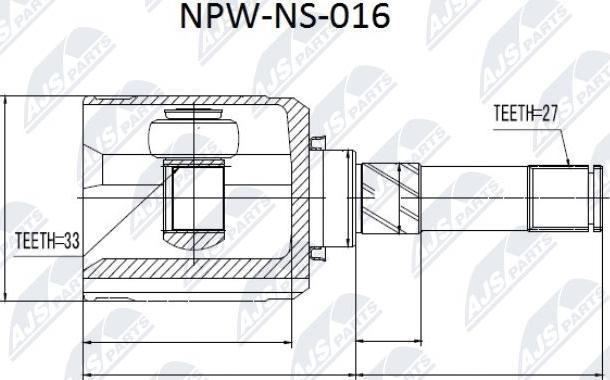 NTY NPW-NS-016 - Каре комплект, полуоска vvparts.bg