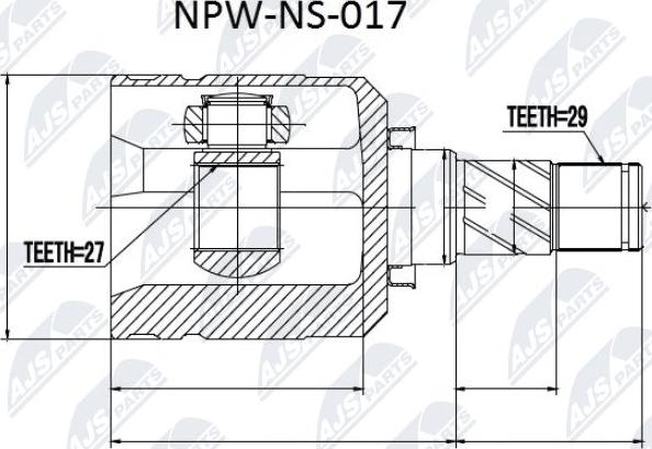 NTY NPW-NS-017 - Каре комплект, полуоска vvparts.bg