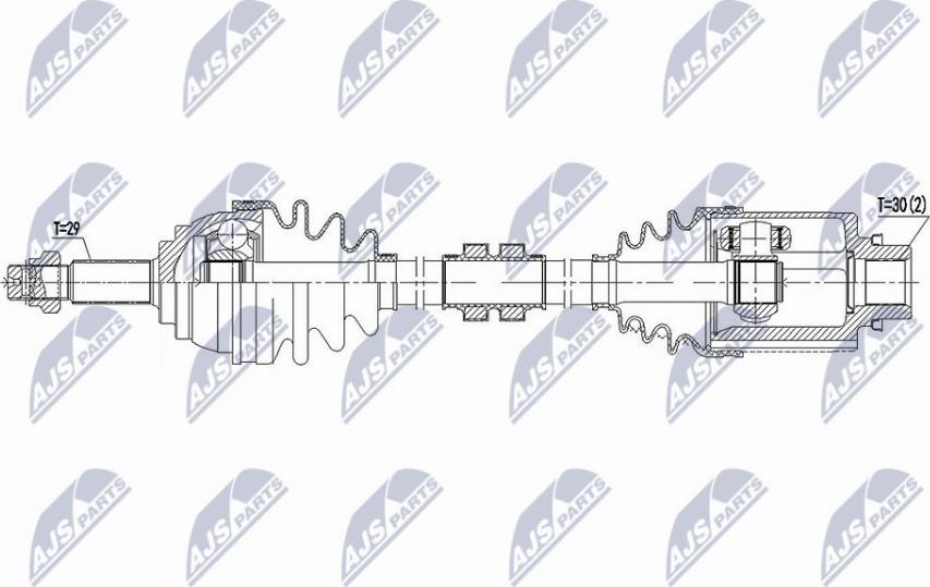 NTY NPW-NS-088 - Полуоска vvparts.bg