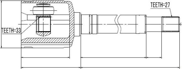 NTY NPW-NS-033 - Каре комплект, полуоска vvparts.bg