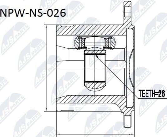 NTY NPW-NS-026 - Каре комплект, полуоска vvparts.bg