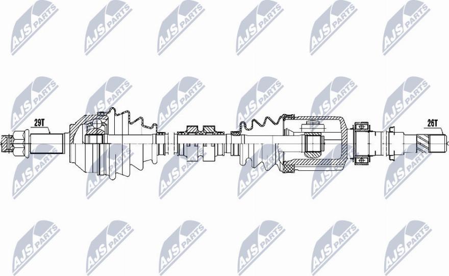 NTY NPW-NS-070 - Полуоска vvparts.bg