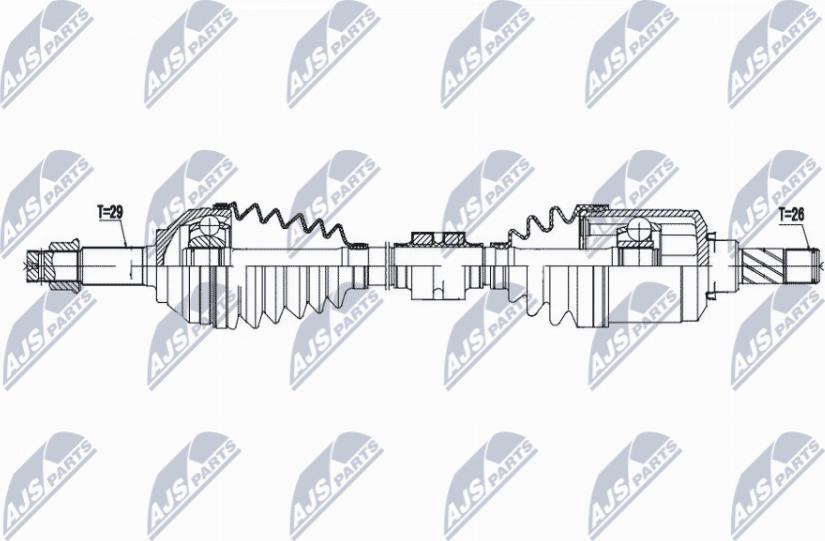 NTY NPW-NS-168 - Полуоска vvparts.bg