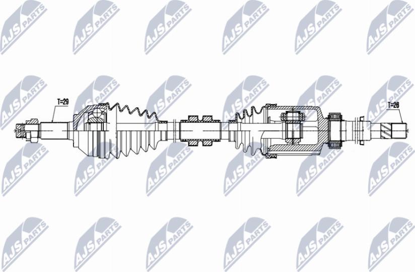 NTY NPW-NS-167 - Полуоска vvparts.bg