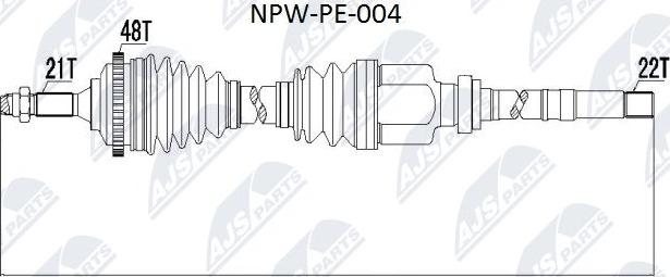 NTY NPW-PE-004 - Полуоска vvparts.bg